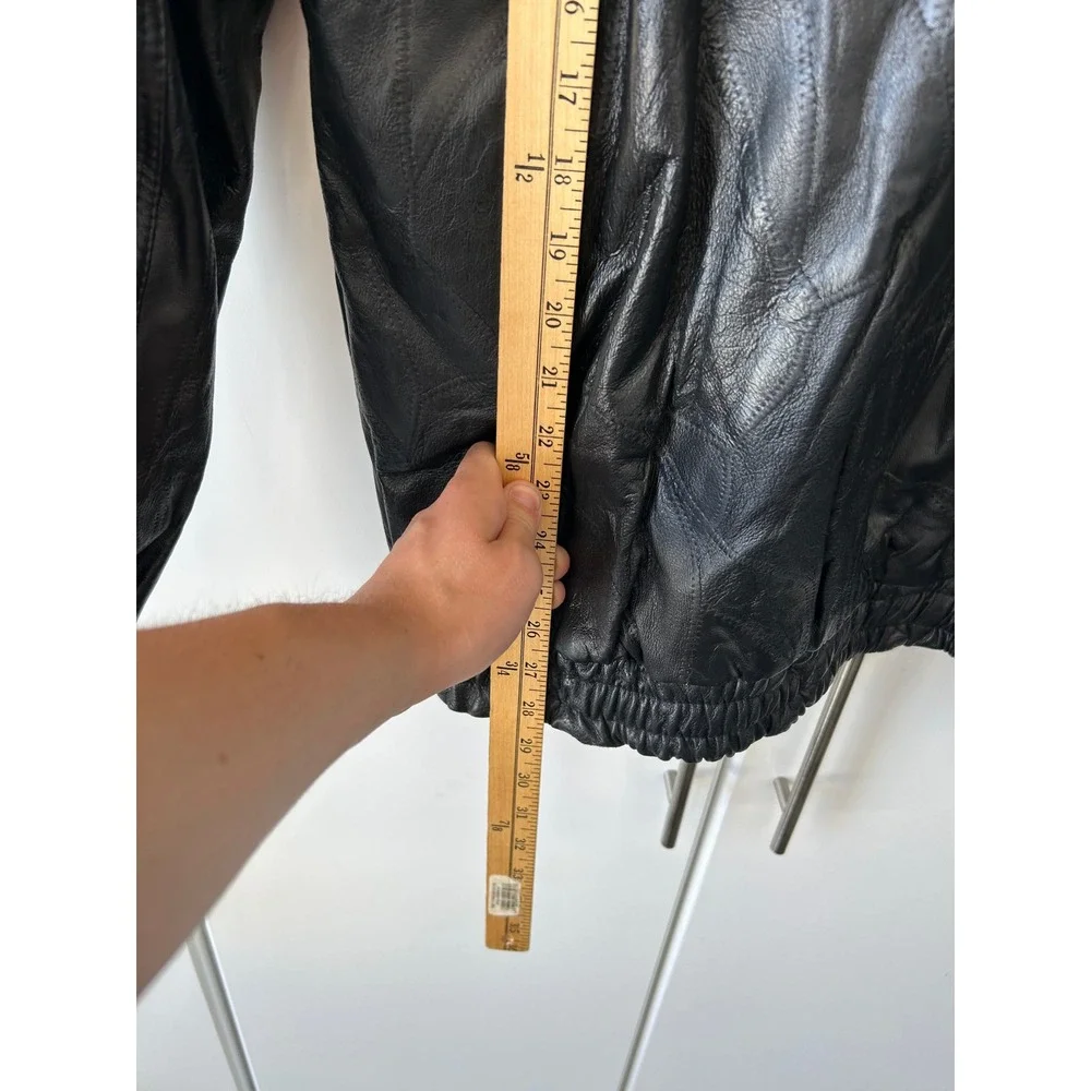 Embassy USA Mens Genuine Leather Patchwork Bomber Jacket Black XXL GFCOATXXL